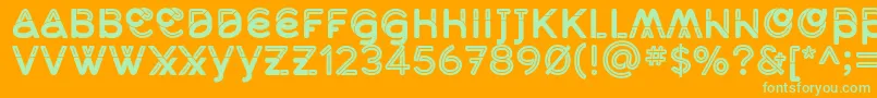 MidcaseBoldline Font – Green Fonts on Orange Background
