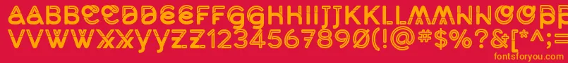 MidcaseBoldline Font – Orange Fonts on Red Background