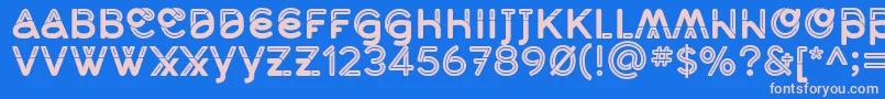 MidcaseBoldline Font – Pink Fonts on Blue Background