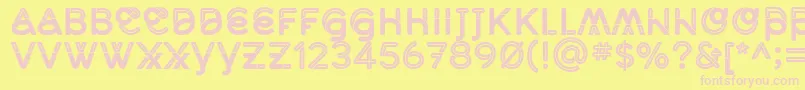 MidcaseBoldline Font – Pink Fonts on Yellow Background