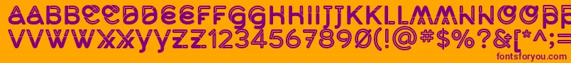 MidcaseBoldline Font – Purple Fonts on Orange Background