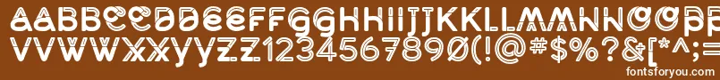 MidcaseBoldline-Schriftart – Weiße Schriften auf braunem Hintergrund