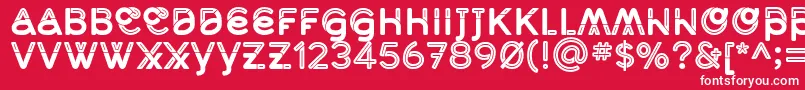 MidcaseBoldline-fontti – valkoiset fontit punaisella taustalla