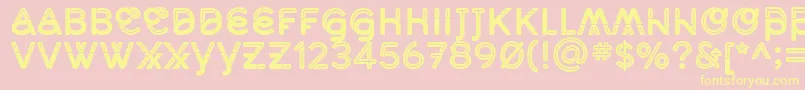 MidcaseBoldline-Schriftart – Gelbe Schriften auf rosa Hintergrund