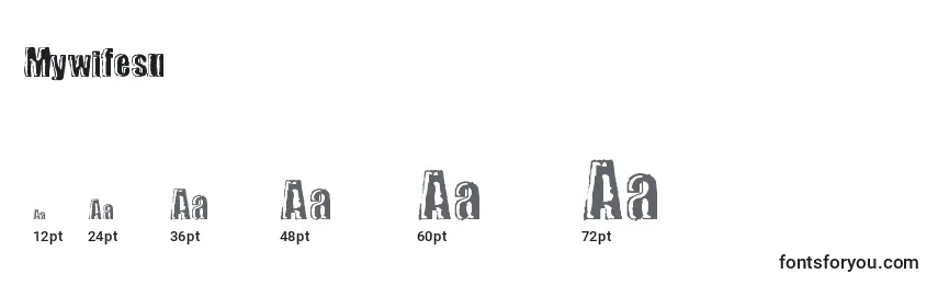 Размеры шрифта Mywifesu