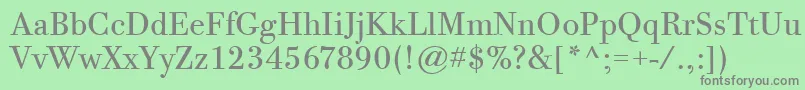 BodoniTwelveItcTtBook Font – Gray Fonts on Green Background