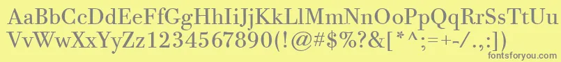 BodoniTwelveItcTtBook Font – Gray Fonts on Yellow Background