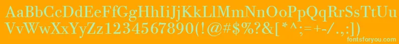 BodoniTwelveItcTtBook Font – Green Fonts on Orange Background