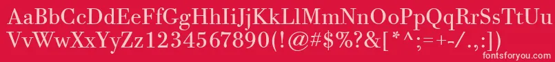 BodoniTwelveItcTtBook Font – Pink Fonts on Red Background