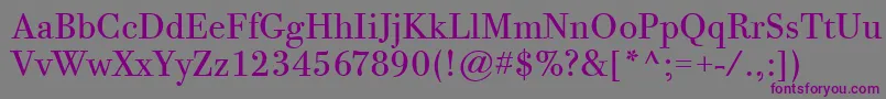 BodoniTwelveItcTtBook Font – Purple Fonts on Gray Background