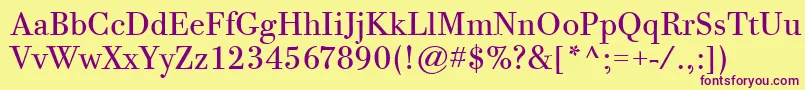 More about BodoniTwelveItcTtBook Font BodoniTwelveItcTtBook Font – Purple Fonts on Yellow Background