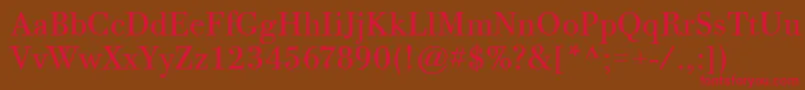 BodoniTwelveItcTtBook Font – Red Fonts on Brown Background