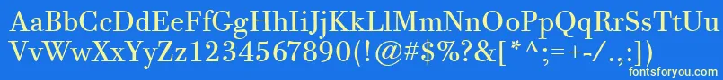 BodoniTwelveItcTtBook Font – Yellow Fonts on Blue Background