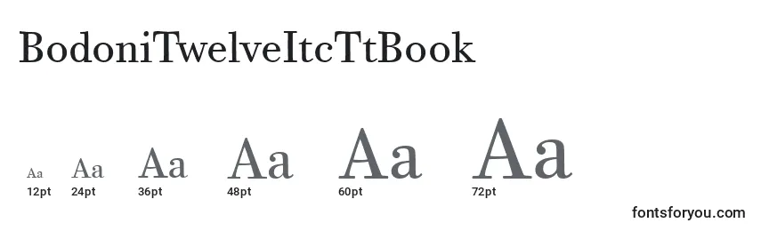 Размеры шрифта BodoniTwelveItcTtBook