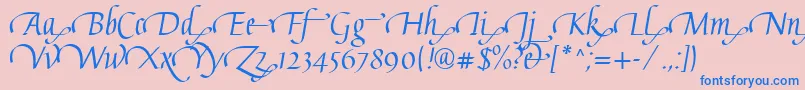 GaiusLtRegularSwashEnd Font – Blue Fonts on Pink Background