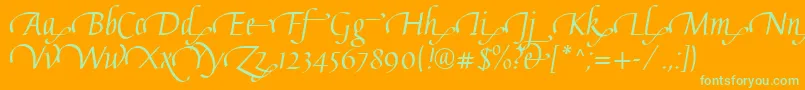 GaiusLtRegularSwashEnd Font – Green Fonts on Orange Background