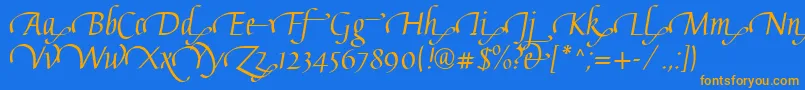 GaiusLtRegularSwashEnd Font – Orange Fonts on Blue Background