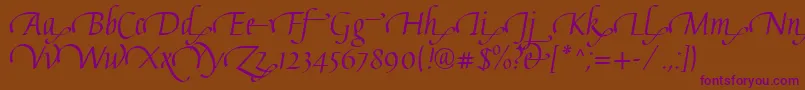 GaiusLtRegularSwashEnd Font – Purple Fonts on Brown Background