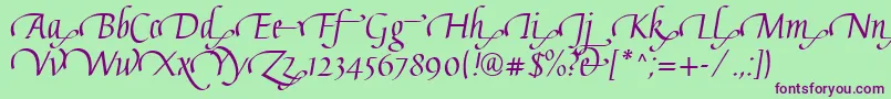 GaiusLtRegularSwashEnd Font – Purple Fonts on Green Background