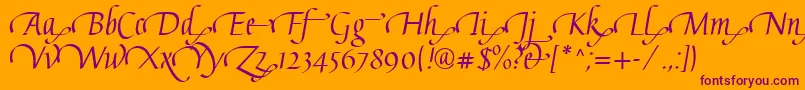 More about GaiusLtRegularSwashEnd Font GaiusLtRegularSwashEnd Font – Purple Fonts on Orange Background
