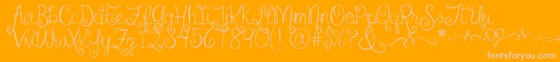 SweetheartsLoveLetters-Schriftart – Rosa Schriften auf orangefarbenem Hintergrund