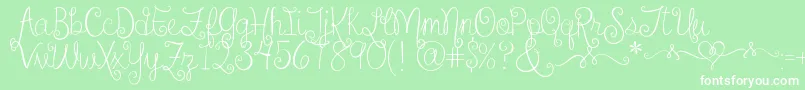 SweetheartsLoveLetters Font – White Fonts on Green Background