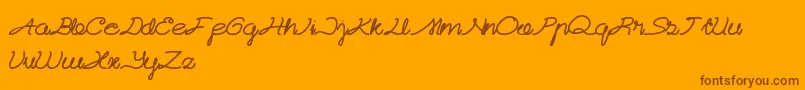 CatatanHarian-Schriftart – Braune Schriften auf orangefarbenem Hintergrund