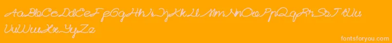 CatatanHarian-Schriftart – Rosa Schriften auf orangefarbenem Hintergrund