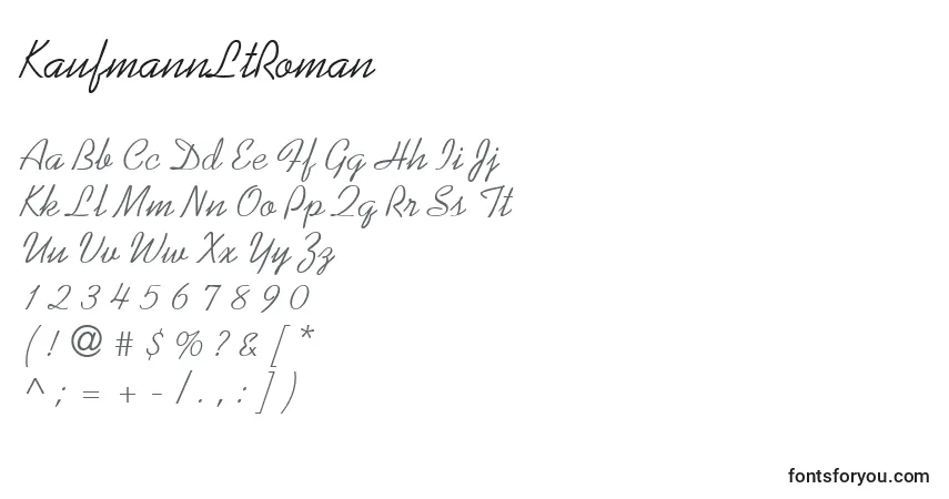 Шрифт KaufmannLtRoman – алфавит, цифры, специальные символы