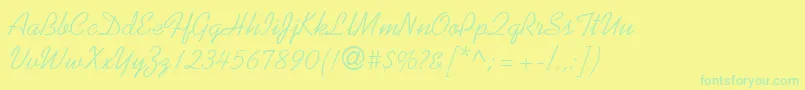 Czcionka KaufmannLtRoman – zielone czcionki na żółtym tle