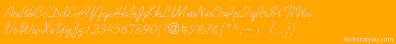 Więcej informacji o czcionce KaufmannLtRoman Czcionka KaufmannLtRoman – różowe czcionki na pomarańczowym tle