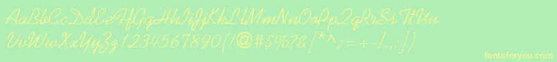 Police KaufmannLtRoman – polices jaunes sur fond vert
