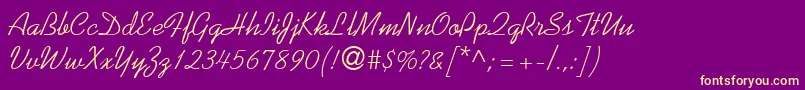 KaufmannLtRoman Font – Yellow Fonts on Purple Background