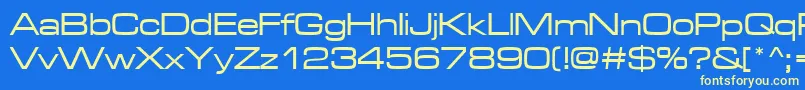 Microgme Font – Yellow Fonts on Blue Background