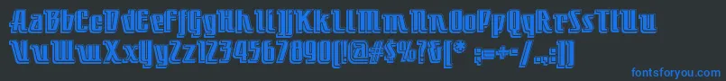 Littledeucecoupenf Font – Blue Fonts on Black Background