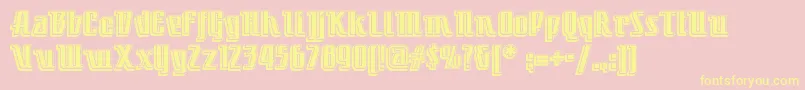 Littledeucecoupenf Font – Yellow Fonts on Pink Background