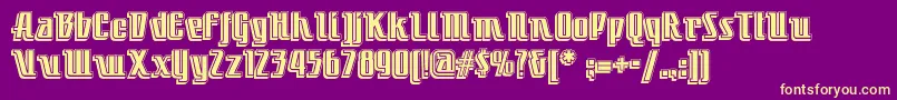 Littledeucecoupenf Font – Yellow Fonts on Purple Background