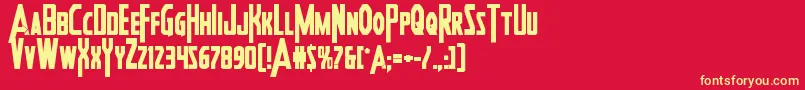 Heroesassemblebold Font – Yellow Fonts on Red Background