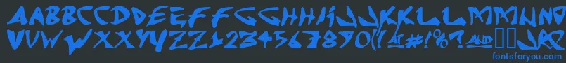 フォントJ Random C – 黒い背景に青い文字