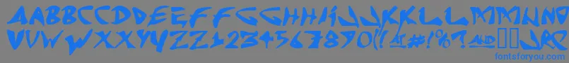 J Random C Font – Blue Fonts on Gray Background