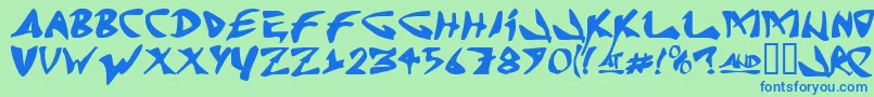 J Random C Font – Blue Fonts on Green Background