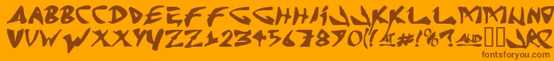 J Random C Font – Brown Fonts on Orange Background
