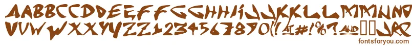 J Random C Font – Brown Fonts on White Background