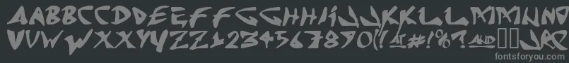 J Random C Font – Gray Fonts on Black Background