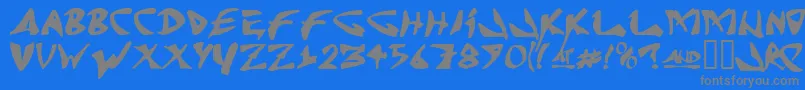 fuente J Random C – Fuentes Grises Sobre Fondo Azul