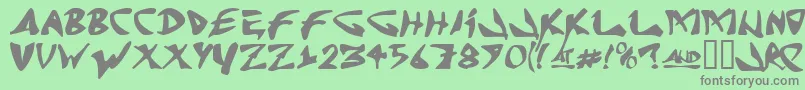 J Random C Font – Gray Fonts on Green Background