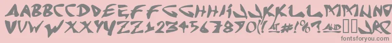 J Random C Font – Gray Fonts on Pink Background