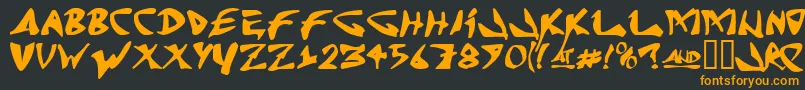 J Random C Font – Orange Fonts on Black Background