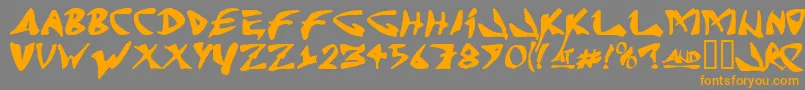 J Random C Font – Orange Fonts on Gray Background