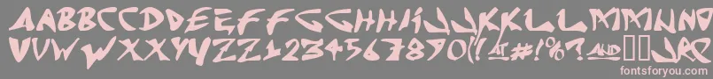 J Random C Font – Pink Fonts on Gray Background